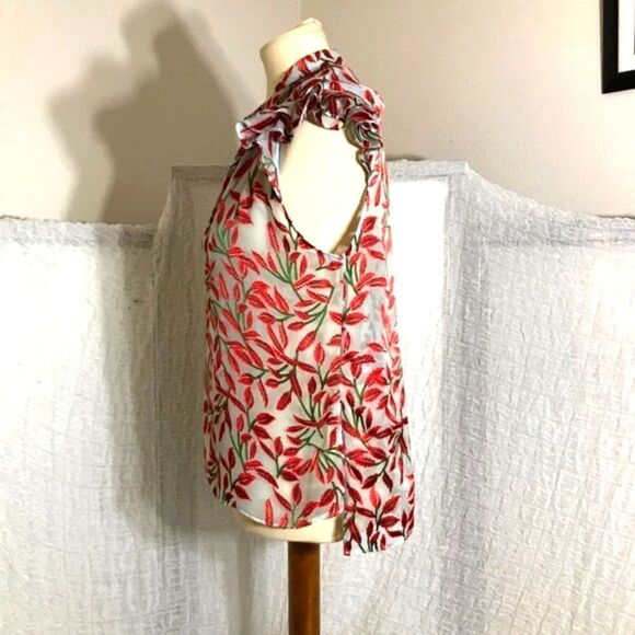 Alice & Olivia Malita Ruffle Silk Blouse Size Small - Picture 4 of 11